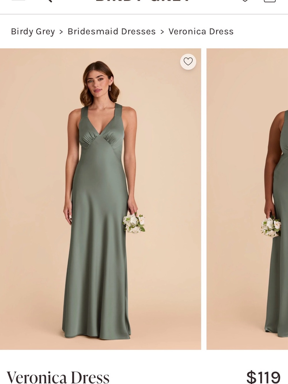 Birdy Grey Veronica Dress - Sage Green Maxi Gown